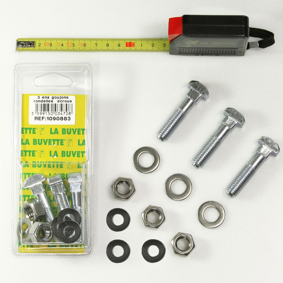 STIFTBOLZ / SCHEIBE / MUTTER (x3) BLISTERPACKUNG